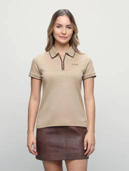 U.S. POLO ASSN. - Women Solid Regular Fit Polo Shirt