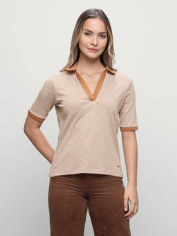 U.S. POLO ASSN. - Women Geometric Printed Regular Fit Polo Shirt
