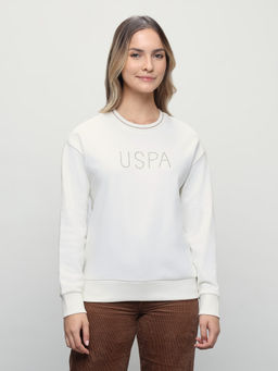 U.S. POLO ASSN. - Women Brand Embellished Relaxed Fit Sweatshirt
