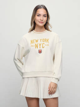 U.S. POLO ASSN. - Women Typographic Printed Oversized Fit Sweatshirt