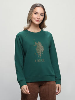 U.S. POLO ASSN. - Women Brand Embellished Regular Fit Sweatshirt