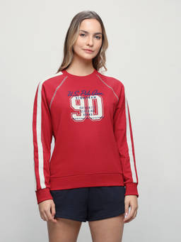U.S. POLO ASSN. - Women Brand Printed Regular Fit Sweatshirt