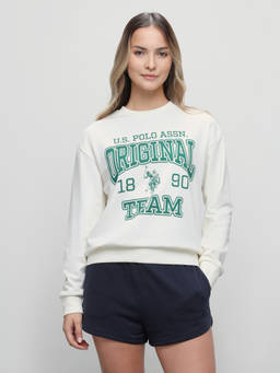 U.S. POLO ASSN. - Women Graphic Brand Printed Relaxed Fit Sweatshirt