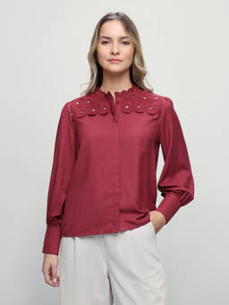 U.S. POLO ASSN. - Women Self Design Cutwork Shirt