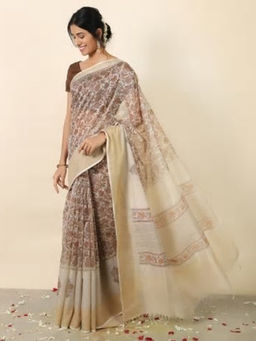 Fabindia - Cotton Silk Hand Block Print Sari