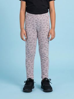 KiddoPanti - Girls Printed Cotton Lycra Leggings