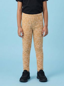 KiddoPanti - Girls Printed Cotton Lycra Leggings