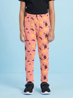KiddoPanti - Girls Printed Cotton Lycra Leggings