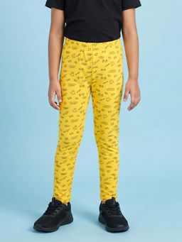 KiddoPanti - Girls Printed Cotton Lycra Leggings