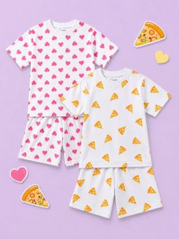 Kidbea - Unisex Multi-Color Printed Co-ord Sets (Pack of 4)