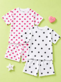 Kidbea - Unisex Multi-Color Printed Co-ord Sets (Pack of 4)