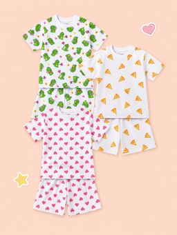 Kidbea - Unisex Multi-Color Printed Co-ord Sets (Pack of 6)
