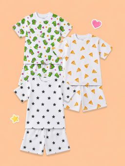 Kidbea - Unisex Multi-Color Printed Co-ord Sets (Pack of 6)