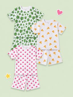 Kidbea - Unisex Multi-Color Printed Co-ord Sets (Pack of 6)
