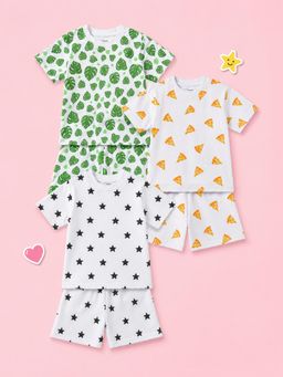 Kidbea - Unisex Multi-Color Printed Co-ord Sets (Pack of 6)