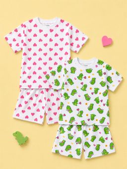 Kidbea - Unisex Multi-Color Printed Co-ord Sets (Pack of 4)