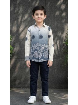 Ahhaaaa - Boys Ombre Cotton Shirt with Pant