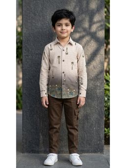 Ahhaaaa - Boys Ombre Cotton Shirt with Pant