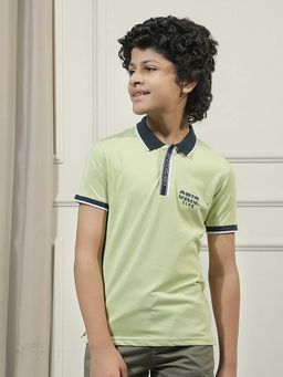 CRIMSOUNE CLUB - Boys Solid/Plain Cotton Blend Polo T-Shirt