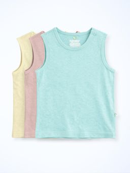 Cocoon Care - Unisex Solid/Plain Bamboo 3 Vest (Pack of 3)