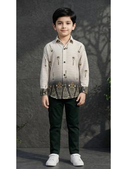 Ahhaaaa - Boys Ombre Cotton Shirt with Pant