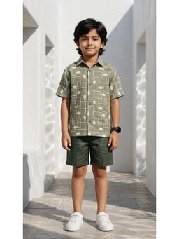 Ahhaaaa - Boys Floral Linen Shirt with Short