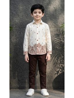 Ahhaaaa - Boys Printed Cotton Shirt with Pant