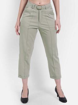 BROADSTAR - Women Light Grey Color Regular Fit Pant