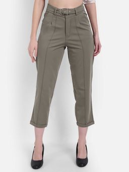 BROADSTAR - Women Olive Color Regular Fit Pant