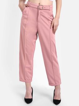 BROADSTAR - Women Pink Color Regular Fit Pant