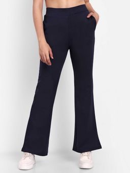BROADSTAR - Women Navy Blue Color Fit Bootcut Casual Trousers