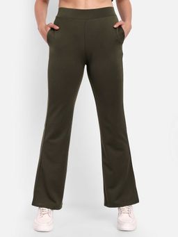 BROADSTAR - Women Olive Color Fit Bootcut Pants