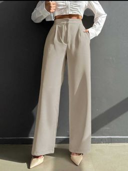 BROADSTAR - Women Beige Color Regular Fit Casual Trousers