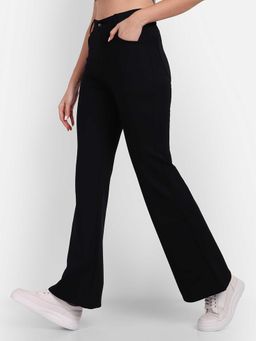 BROADSTAR - Women Black Color Bootcut Pants