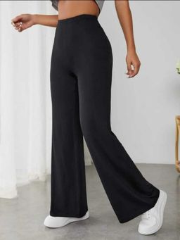 BROADSTAR - Women Black Color Loose Fit Korean Pant