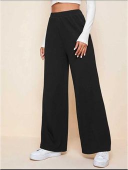 BROADSTAR - Women Black Color Loose Fit Korean Pant