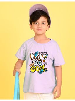 Nusyl - Boys Lilac Way To Cool Text Printed Cotton Blend Oversized T-shirt