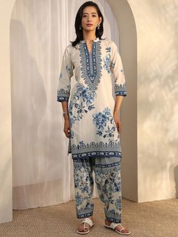 Libas - Off White Cotton Blend Kurta With Salwar