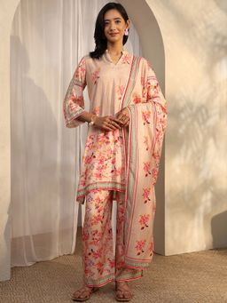 Libas - Pink Silk Blend Kurta With Palazzo & Dupatta