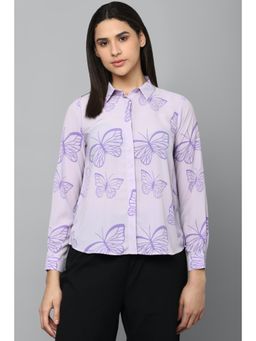 Allen Solly - Women Purple Print Long Sleeves Shirt