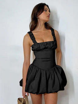 Miakee - Lotus Retro Black Mini Dress