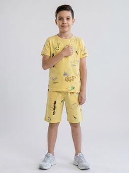 Monte Carlo - Regular Fit Printed T-Shirt with Shorts