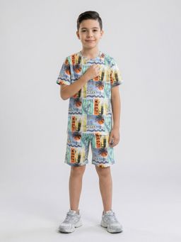 Monte Carlo - Regular Fit Printed T-Shirt with Shorts