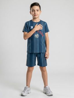 Monte Carlo - Regular Fit Printed T-Shirt with Shorts
