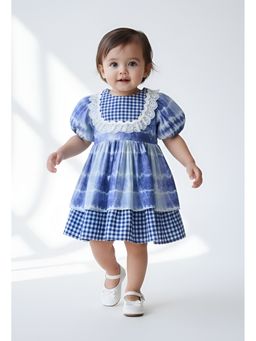 Bella Moda - Tie-Dye Dress with Gingham Panel