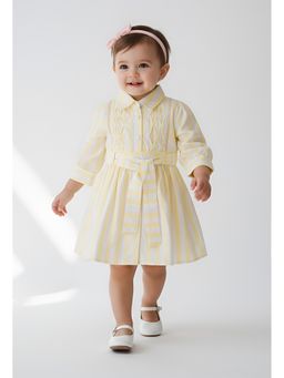 Bella Moda - Yellow Striped Dress with Belt