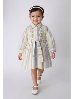 Bella Moda - Green Striped Dress with Belt