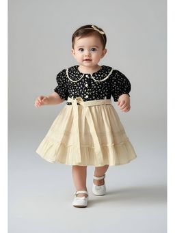 Bella Moda - Black Cotton Ballon Dress with Belt and Matching Teddy Bear