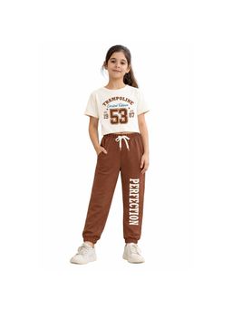 Trampoline - Cotton Blend Printed Crop Top and Joggers