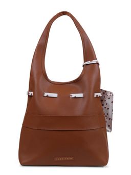 TANN TRIM - Tan Hobo Bag with Pouch and Laptop Sleeve